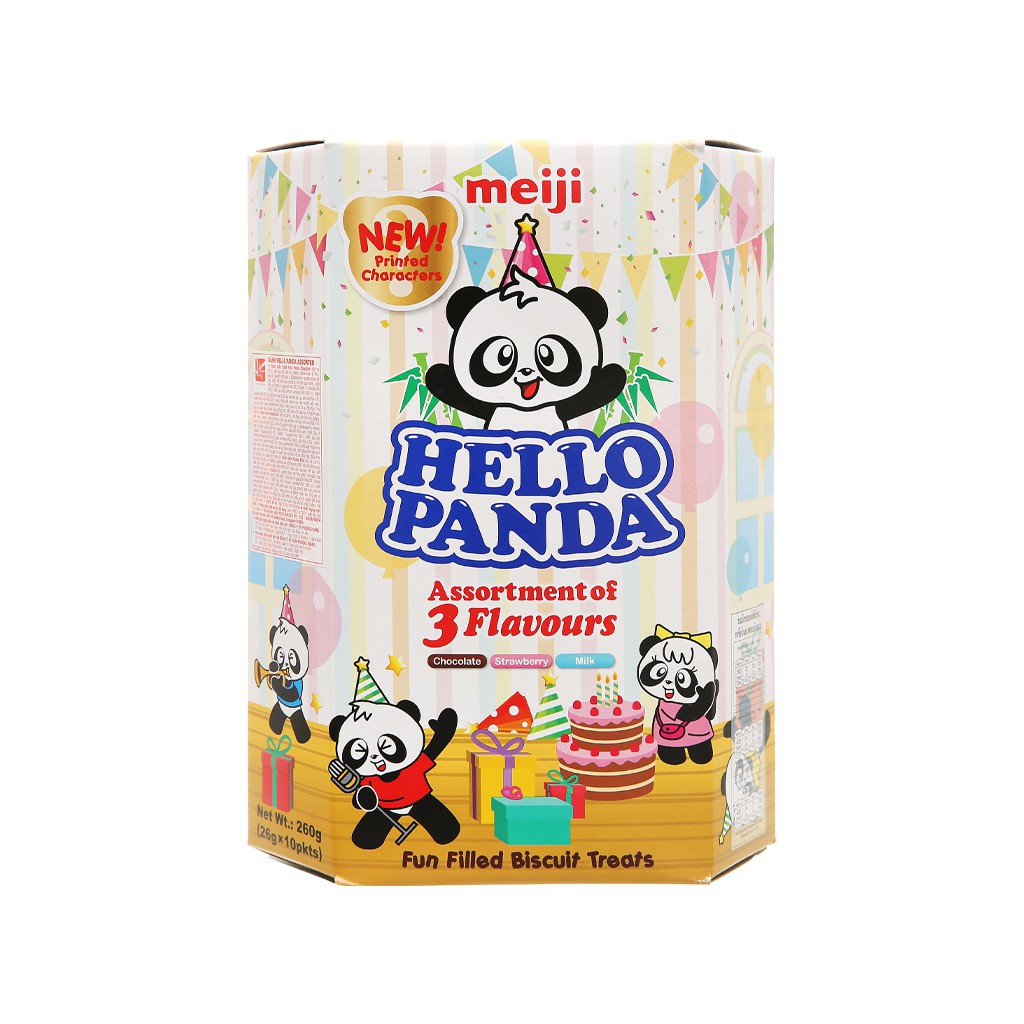 Bánh gấu 3 vị Assortment Meiji Hello Panda hộp 260g
