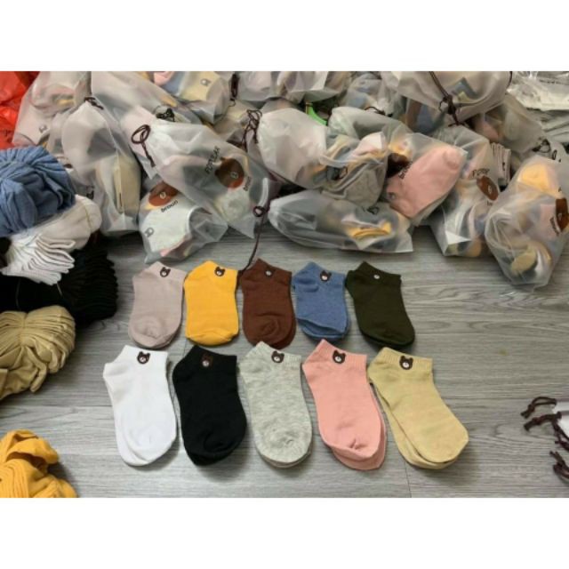 Combo 10 đôi tất gấu brown cổ ngắn, vớ gấu thời trang
