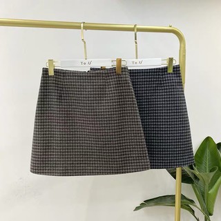 Chân váy ngắn dạ kẻ chữ A ( CÓ ẢNH THẬT )