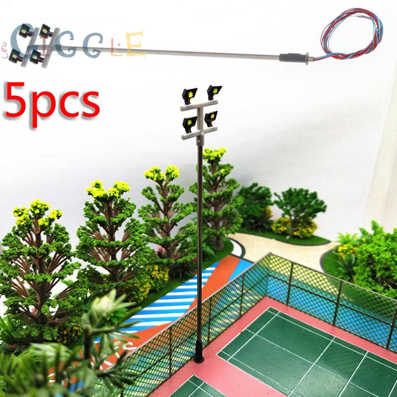 Set 5 Mô Hình Cột Đèn Đường Mini Trang Trí Tiểu Cảnh