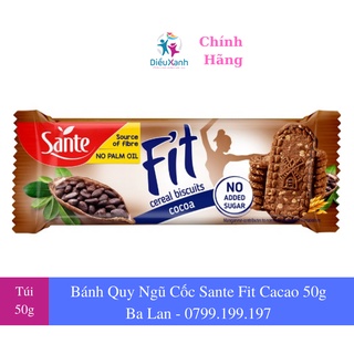 Bánh quy ngũ cốc sante fit cacao 50g - nhập khẩu ba lan