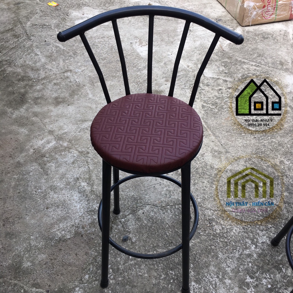 Ghế quầy bar bọc da cao cấp khung sắt tĩnh điện bền đẹp