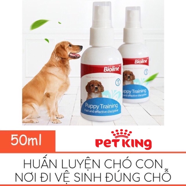 Dung Dịch Xịt Hướng Dẫn Chó Mèo Đi Vệ Sinh Đúng Chỗ Bioline Puppy Training 50ml