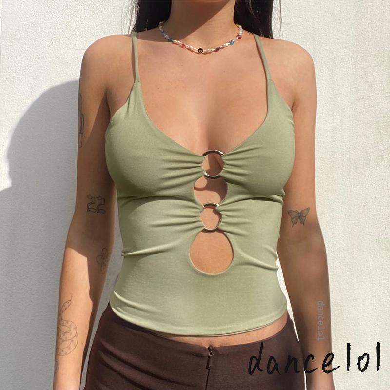 Áo Hai Dây Cổ Chữ U Màu Trơn 1O1 Dành Cho Nữ Tập Múa