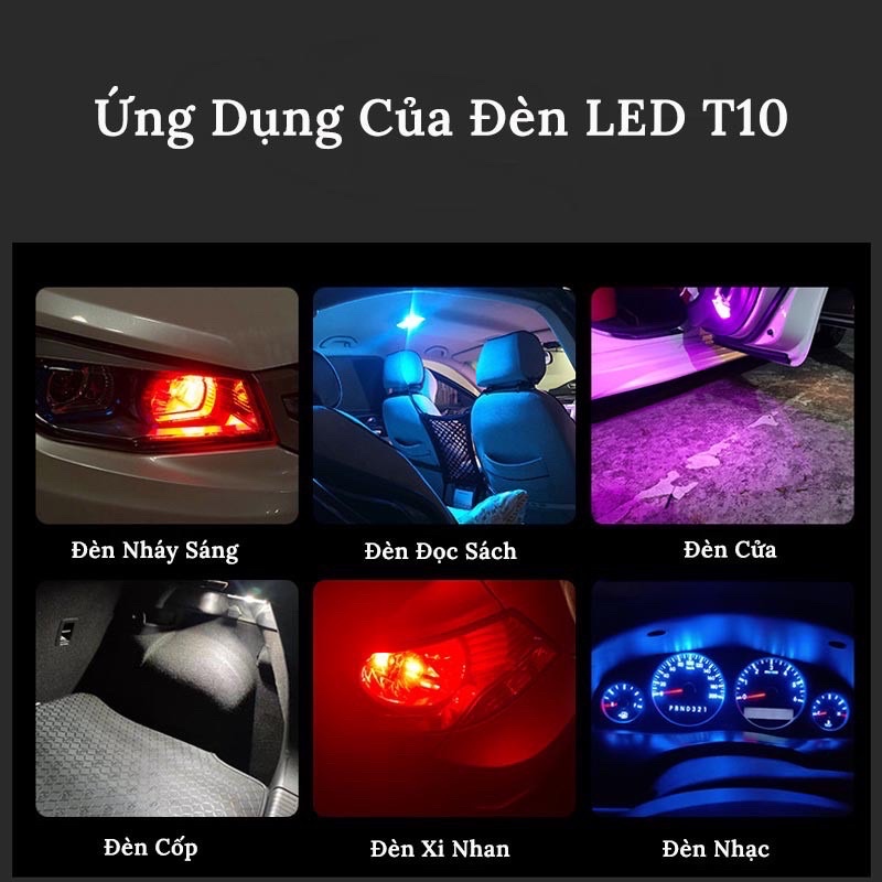 Bóng Led T10 Siêu Sáng, Đèn Led T10 Lắp Mặt Đồng Hồ, Demi, Xi Nhan Xe Máy, Ô Tô - Đủ 7 Màu | BigBuy360 - bigbuy360.vn