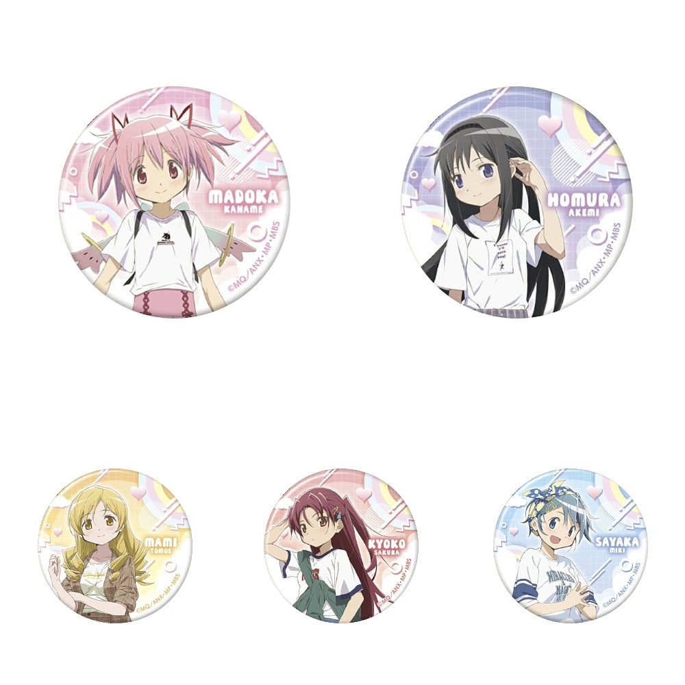 Huy hiệu cài áo IN HÌNH MAHOU SHOUJO MADOKA MAGICA ver CẦU VỒNG anime chibi dễ thương xinh xắn