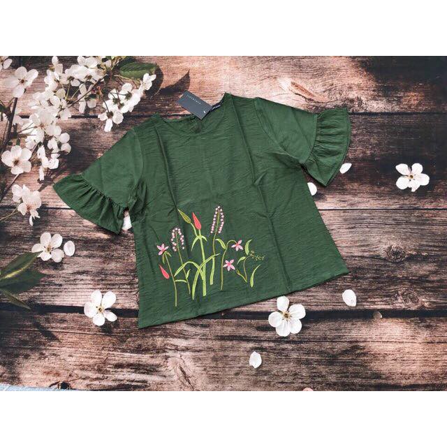 Áo kiểu thêu hoa hàng vnxk