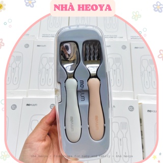 SET MUỖNG NĨA THÉP PREMIUM SILICONE MOYUUM KÈM HỘP ĐỰNG
