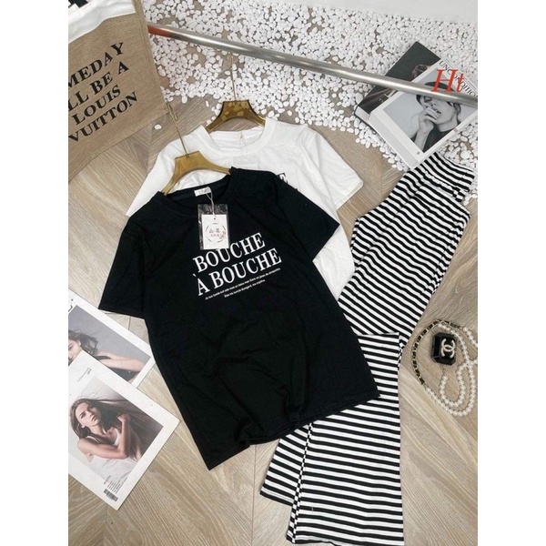 Set áo BOUCHE quần kẻ loe H2S549