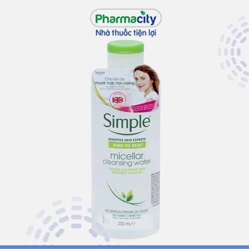 Nước tẩy trang Simple Micellar Cleansing Water (200ml)