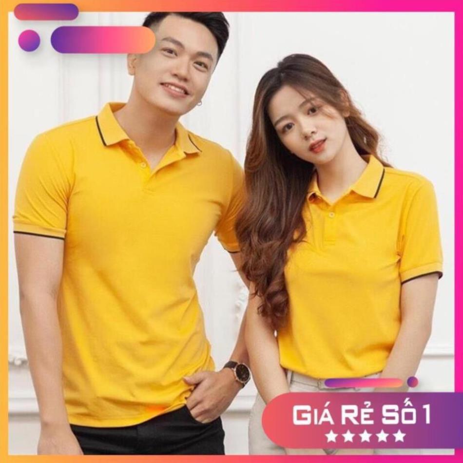 Áo Phông Nam Nữ Polo Có Cổ Siêu Đẹp - Áo Polo Nam Nữ Unisex Aristino - Phối viên đẹp, vải mềm, co giãn, mặc siêu mát ✔️