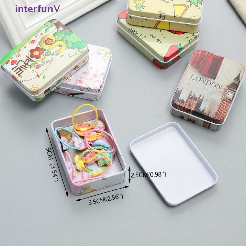 [InterfunV] Hộp Thiếc Hình Chữ Nhật Đựng Kẹp Tóc / Trang Sức Màu Sắc Ngẫu Nhiên [Mới]