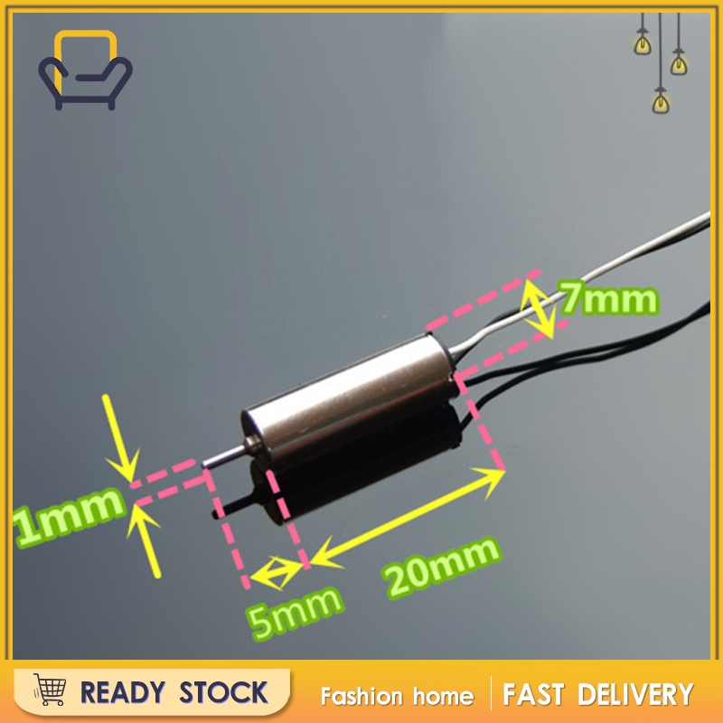 Bộ 2 Động Cơ Mini 7x16mm DC 3.7V Tốc Độ Cao 45000rpm Dành Cho Máy Bay Điều Khiển Từ Xa
