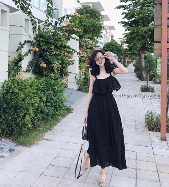 Đầm maxi voan viền ren bao đẹp + Ảnh thật | BigBuy360 - bigbuy360.vn