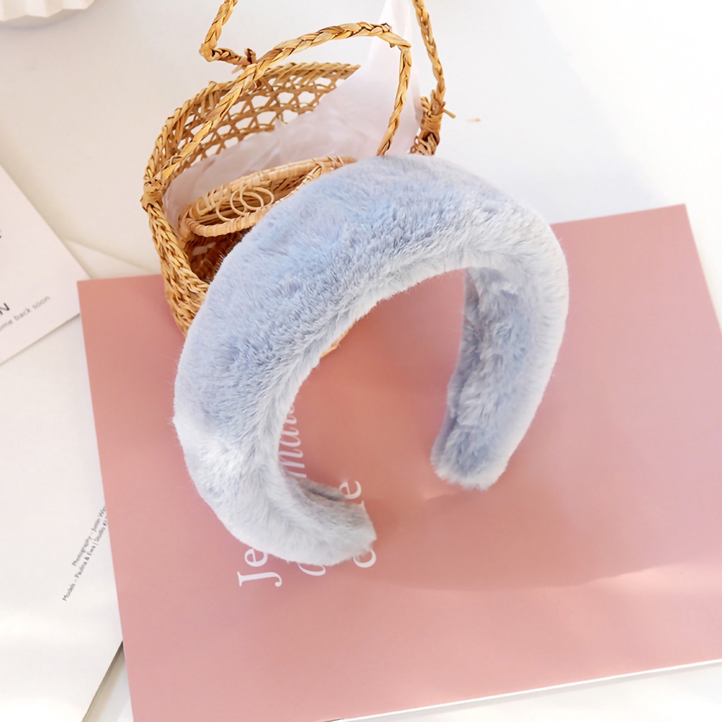 Băng đô cài tóc hình chữ U bằng vải lông thời trang cho nữ