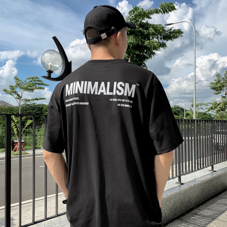 Áo thun tay lỡ MINIMALISM phông Unisex nam nữ Cotton oversize form rộng LUNACY TB030 | BigBuy360 - bigbuy360.vn