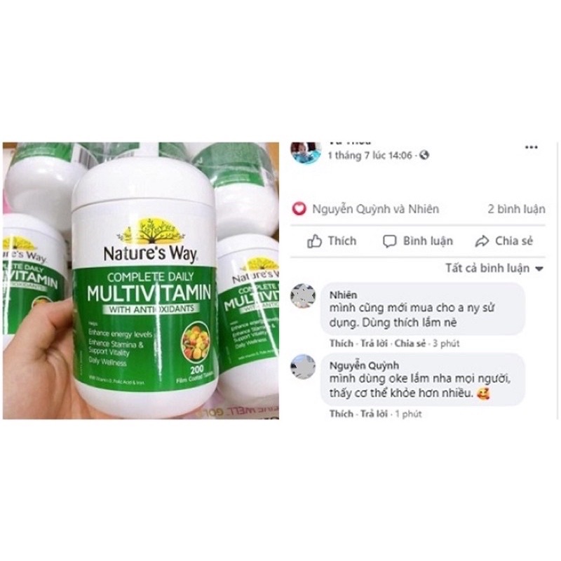 Viên vitamin tổng hợp tảo xoắn Nature ‘s Way của Úc hộp 200 viên