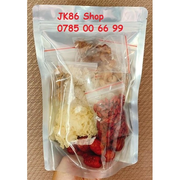 Chè dưỡng nhan nhựa đào - tuyết yến- tuyết liên tử- Set nấu 10 chai 300ml