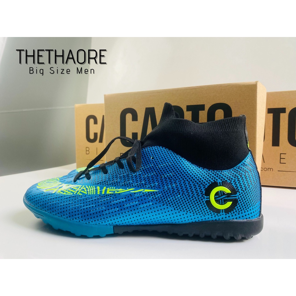 🇮🇲 Giày Đá Banh Cao Cổ Big Size Cr7 Màu Xanh Size 44 45 46 47 48 49