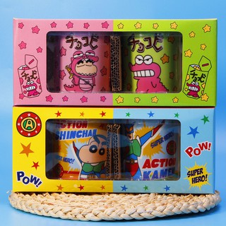Cốc uống sữa bằng gốm in hình Shin cậu bé bút chì có nắp và muỗng chất lượng cao cho cặp đôi