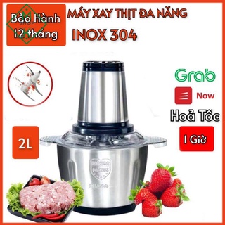 [𝑩𝒂̉𝒐 𝑯𝒂̀𝒏𝒉 1 Đ𝒐̂̉𝒊 1] Máy xay thịt đa năng cối Inox ,cối xay sinh tố,hoa quả ,tỏi ớt ,xay đá ,4 lưỡi dung tích 2L Hàng