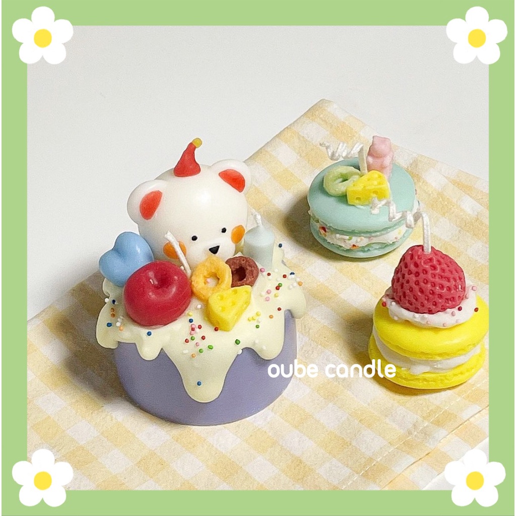 Nến Thơm Tinh Dầu Cao Cấp Decor Làm Quà Tặng Hình Bánh Kem Bé Teddy Nhiều Mẫu Hương Tự Chọn | Oube Candle NT98