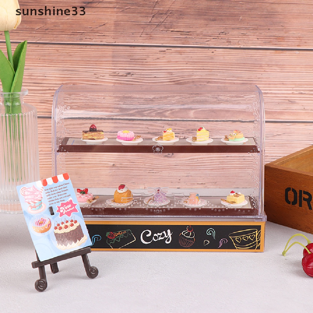SU Mini Cake Counter Advertising Frame Showcase Cabinet Dollhouse Fruniture n