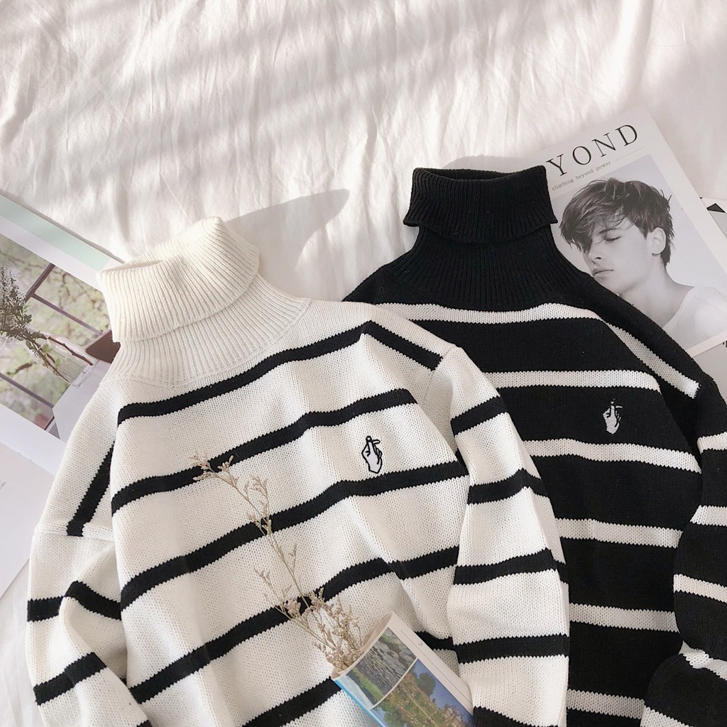 Áo Sweater cổ cao dáng rộng phong cách hàn quốc dành cho nam giới