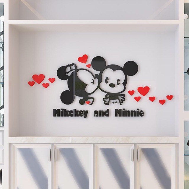 Tranh dán tường mica 3D - Mickey