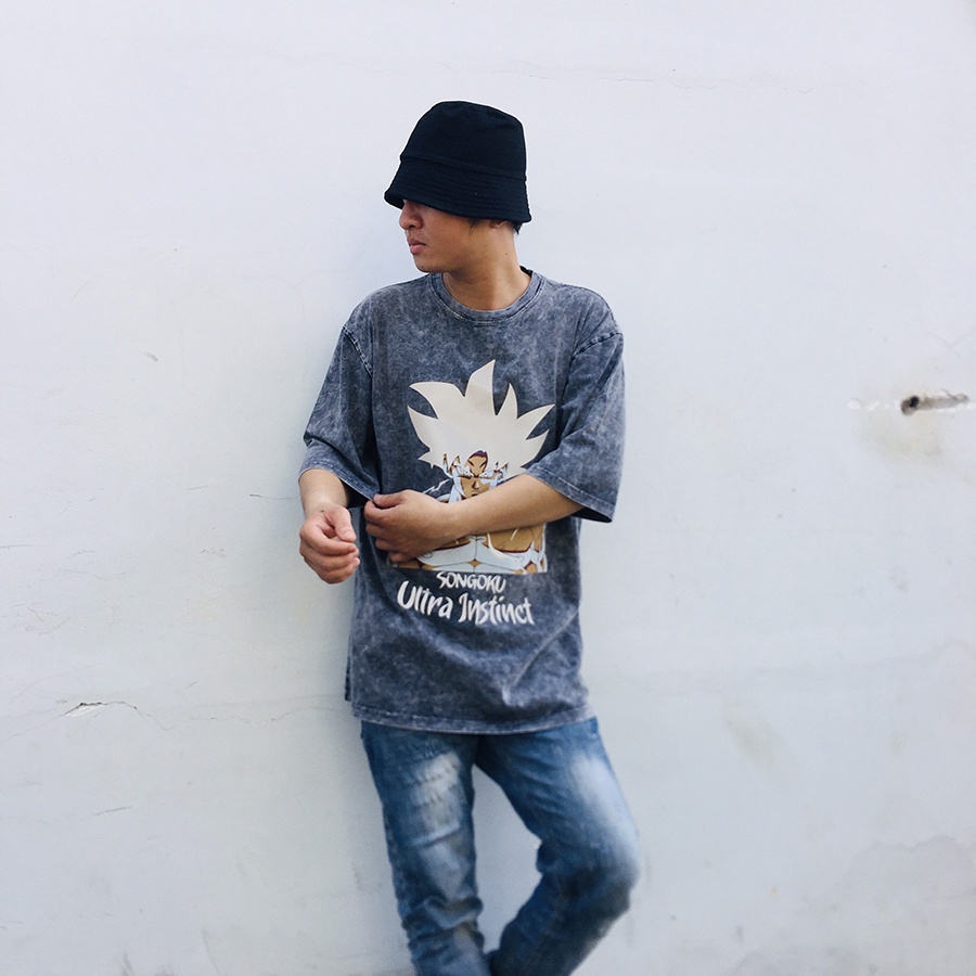 Áo thun wash xám Goku Biến Hình thiết kế độc quyền Anam Store