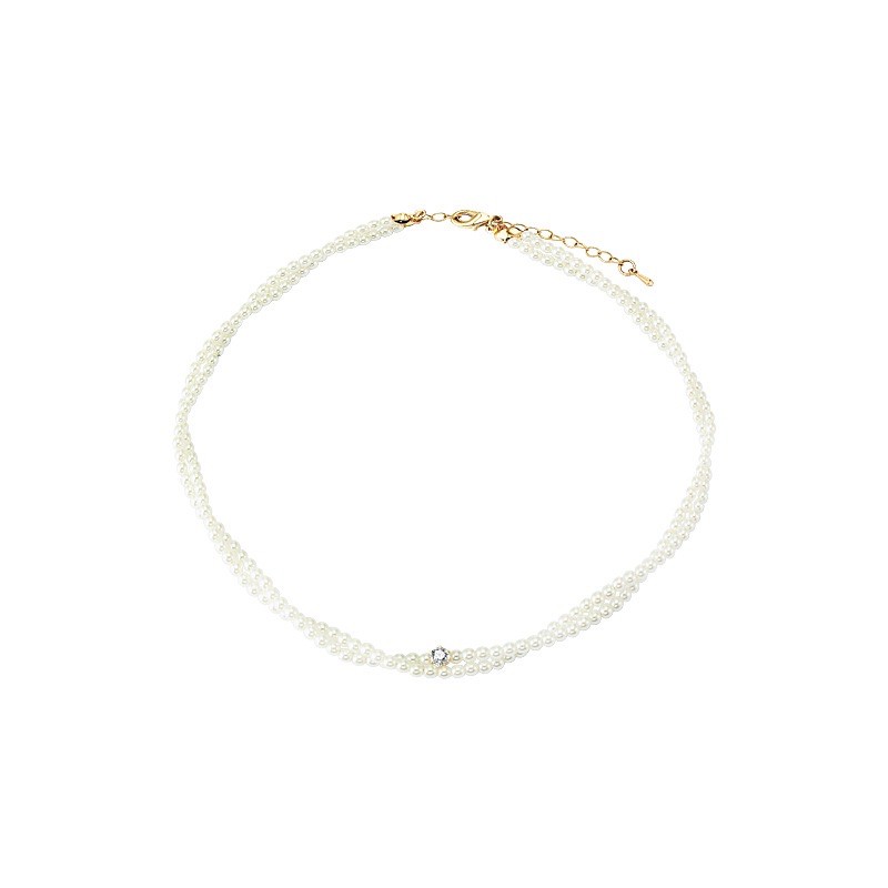 vòng cổ choker hạt xoắn phối đá ôm cổ mã KN-81