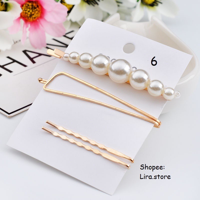 Set kẹp tóc ngọc nhiều mẫu mã