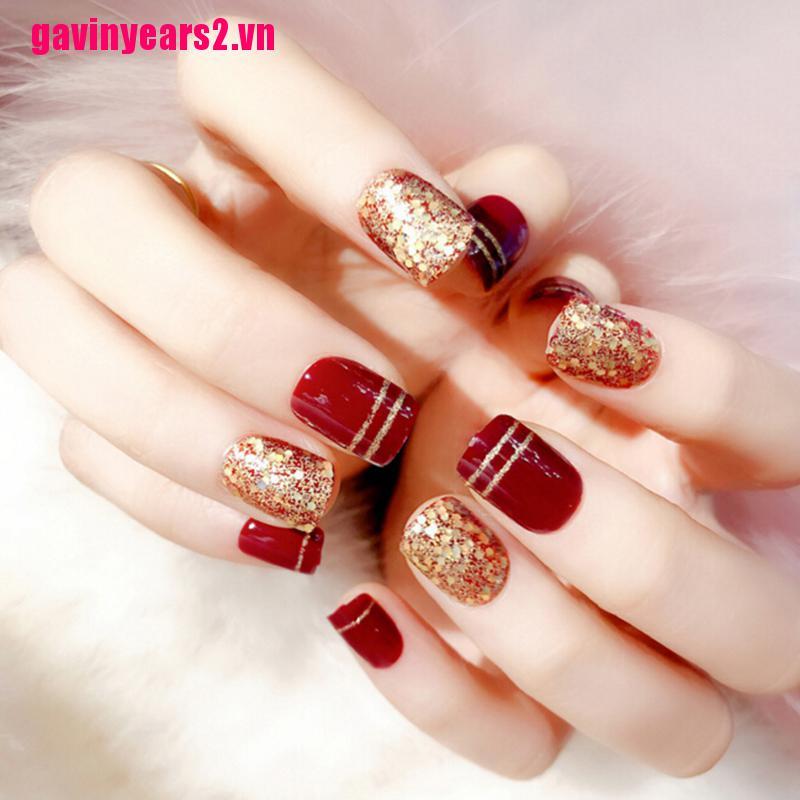 (Hàng Mới) Set 24 Móng Tay Giả Thời Trang