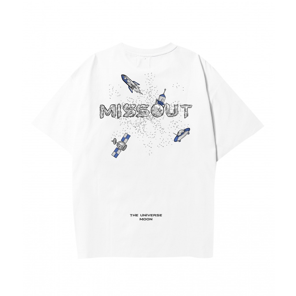 Tee Missout Mặt Trắng Moon Universe - Áo thun Missout tên lửa unisex