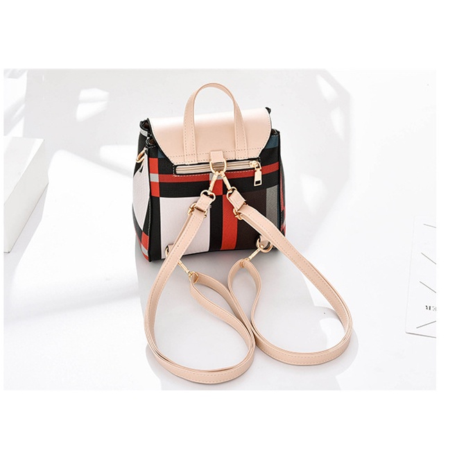 Chuwanglin Women Fashion Plaid Mini Leather Bakcpacks