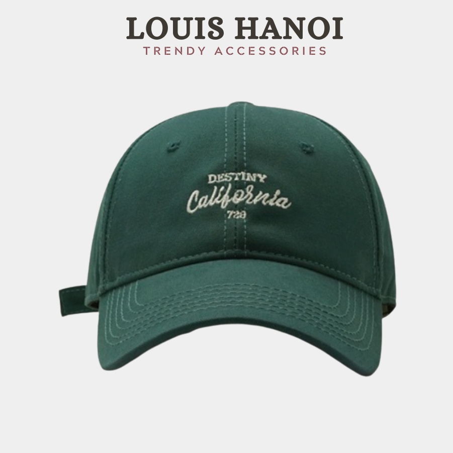 Mũ lưỡi trai nam nữ Louis Hanoi thêu chữ california, form mềm - Nón kết chất liệu vải Kaki Hàn Quốc cao cấp