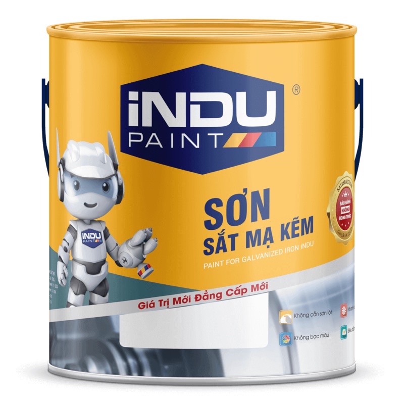 Sơn sắt mạ kẽm INDU màu Nhũ Vàng Z92 800ml( bảo hành không bong chóc )-hàng chĩnh hãng