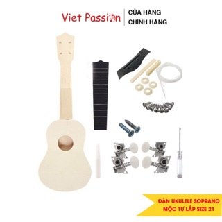Đàn ukulele soprano gỗ mộc chưa sơn,tự lắp ráp dành cho các bạn tự sáng tạo size 21 inch