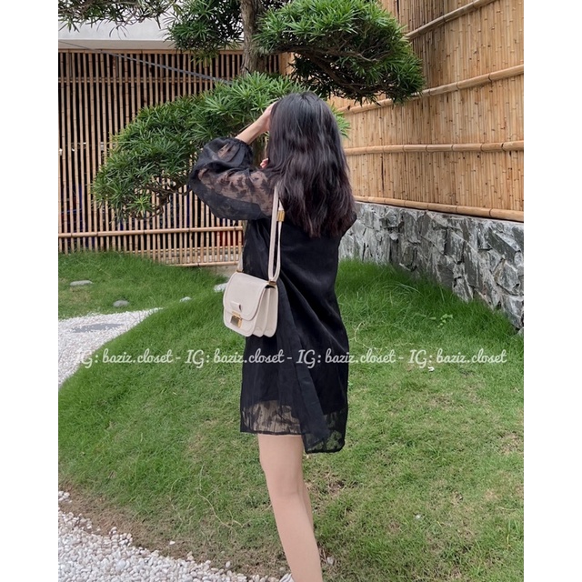 Váy babydoll cổ tàu cột nơ 💐