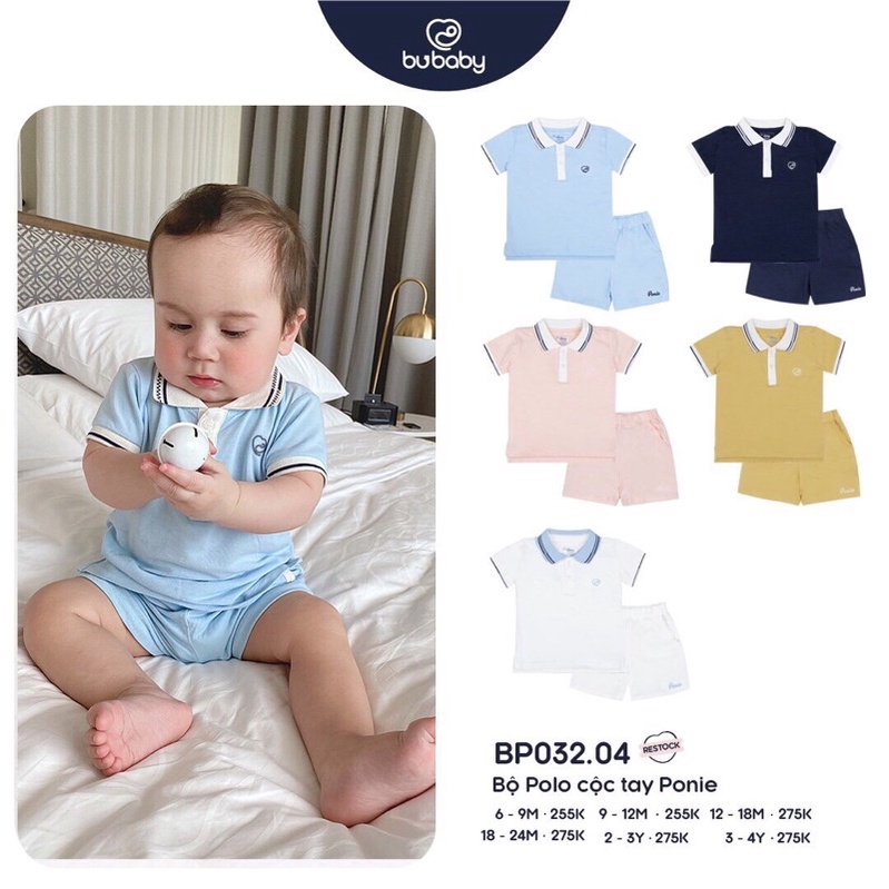 [Mã SKAMA8 giảm 8% đơn từ 300k] Bu baby - Bộ polo cộc Ponie BP032.04