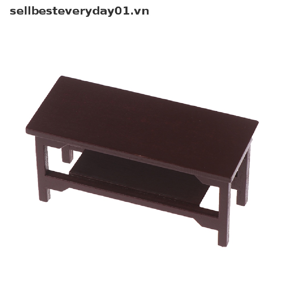 Mô Hình Bàn Cà Phê Bằng Gỗ Tỉ Lệ 1 / 12 Dùng Trang Trí Nhà Búp Bê