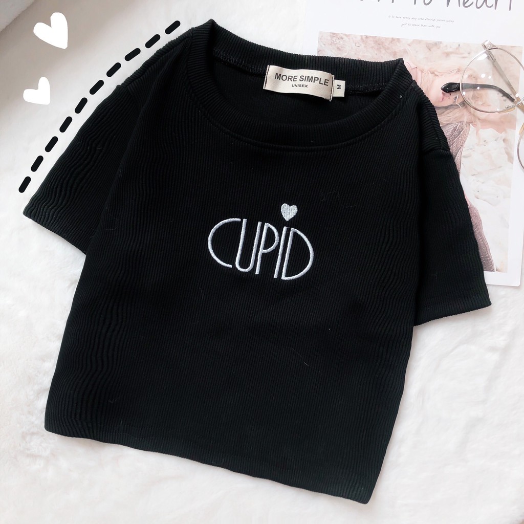 [Mã WASKT304 giảm 15% tối đa 30K đơn 99K] Áo croptop tay ngắn form ôm CUPID ulzzang (ẢNH THẬT) | WebRaoVat - webraovat.net.vn