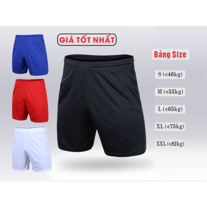 Quần đùi thể thao bóng đá,chạy bộ, thể dục ở nhà, ngoài trời chất thun lạnh đẹp miễn chê