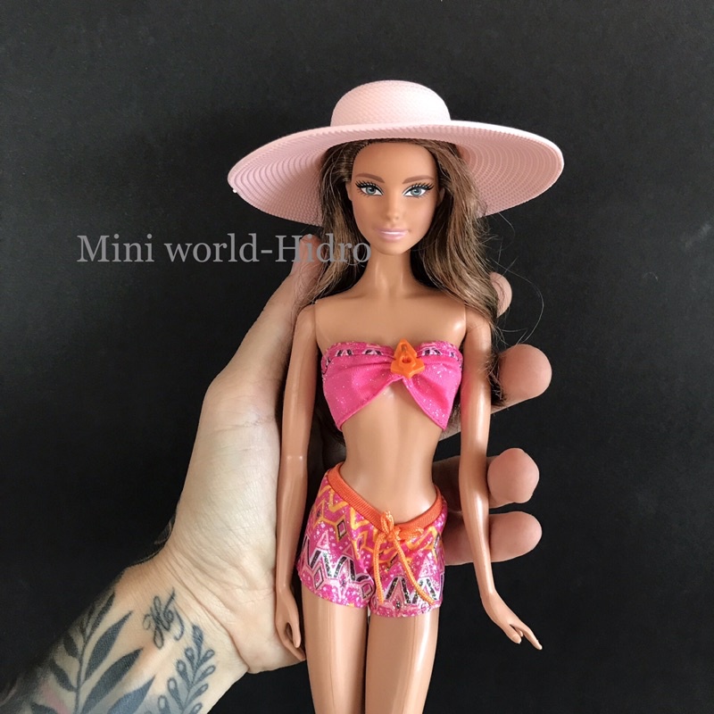 Nón Mũ cho búp bê Barbie, nhựa và len handmade