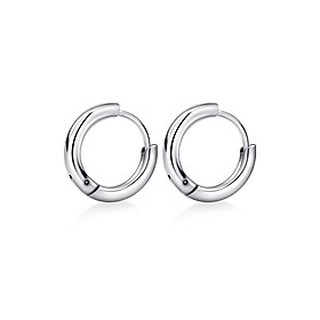 Bông tai nam inox khuyên tròn 12mm BT233 - 2 chiếc