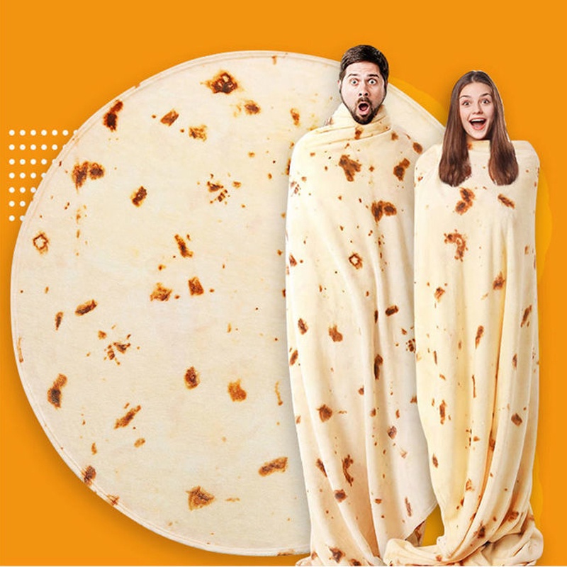 Chăn Nỉ In Hình Bánh Bắp Ngô Mexico Có Sẵn