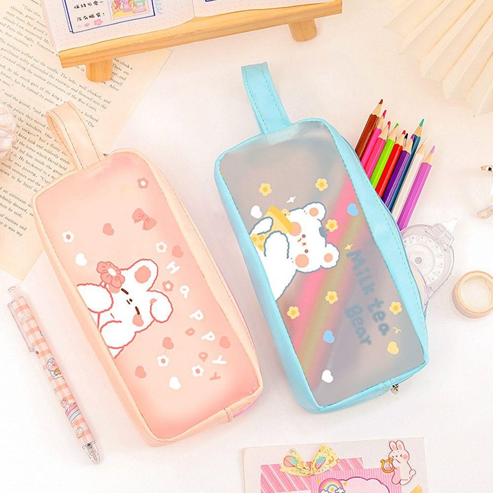 LAYOR1 Túi Đựng Bút Chì Cỡ Lớn In Hoạt Hình Dễ Thương Cho Học Sinh Ốp