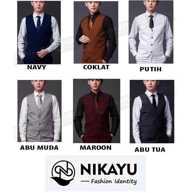 Nikayu Áo VEST Màu Nâu Trắng Hải Quân Cho Nam