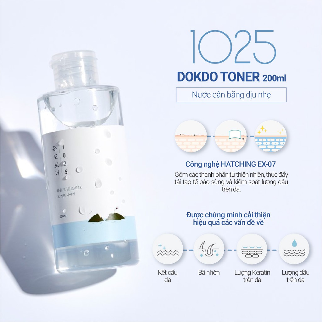 [Mã BMBAU50 giảm 7% đơn 99K] Nước cân bằng dịu nhẹ Round Lab 1025 Dokdo Toner 200ml