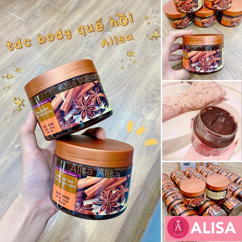 Gel tẩy da chết body hồi quế cafe của Nga- ALISA